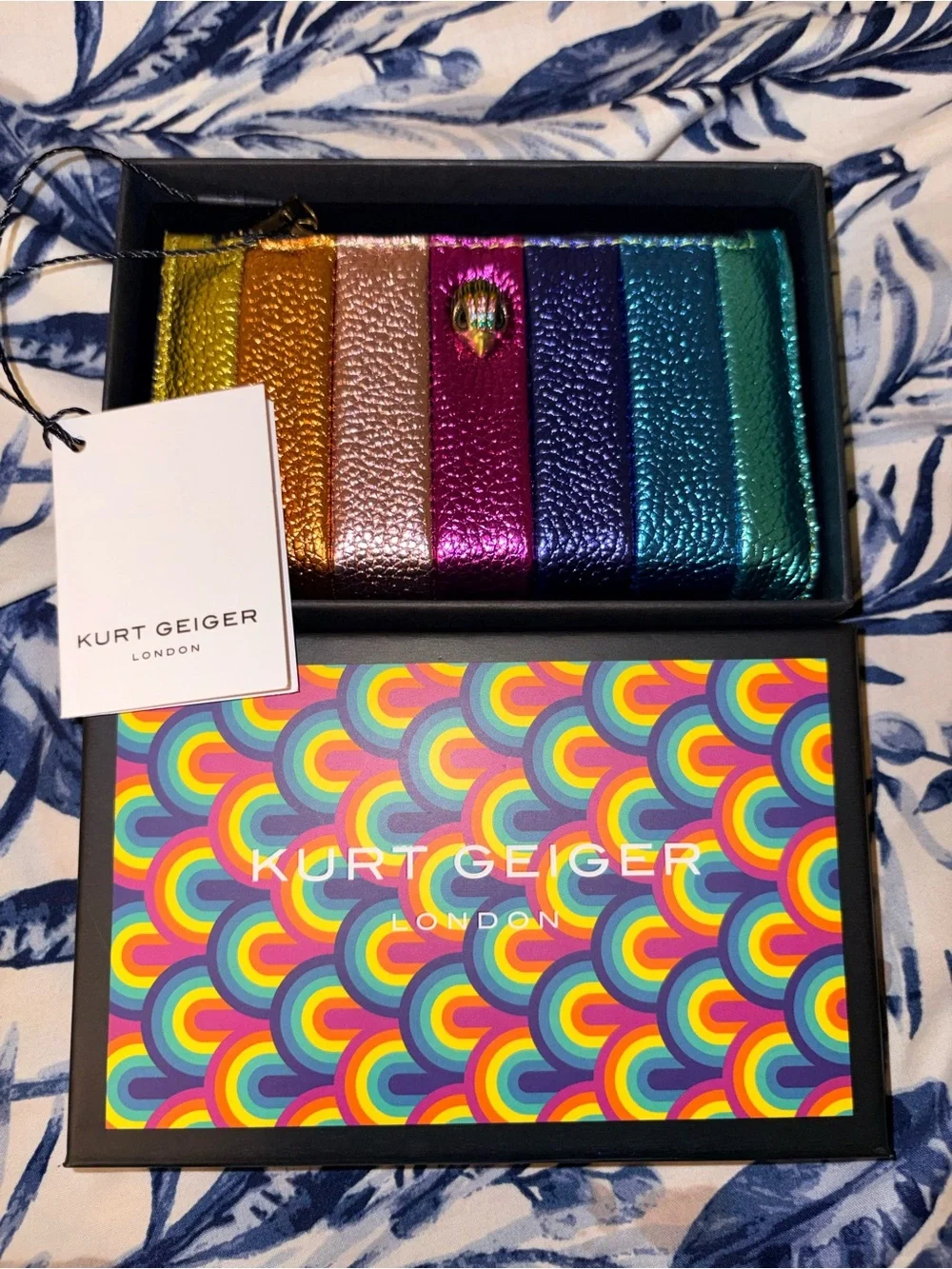 Kurt Geiger Metallic Rainbow Stripe Cardholder